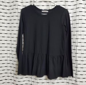 Caution to the Wind Black Long Sleeve Blouse